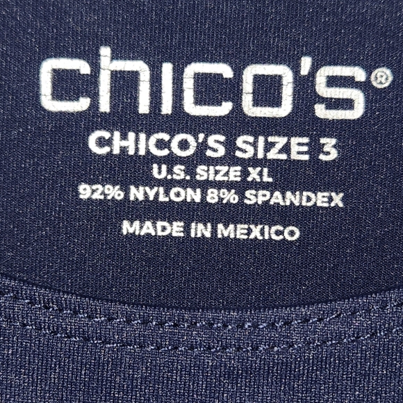 Chico's Navy Blue Fitted Microfiber Sleeveless Tank Top Size 3 (XL).  EUC - Picture 2 of 7